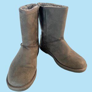 Makalu California Ani Grey Suede Winter Boots Faux Fur Lining